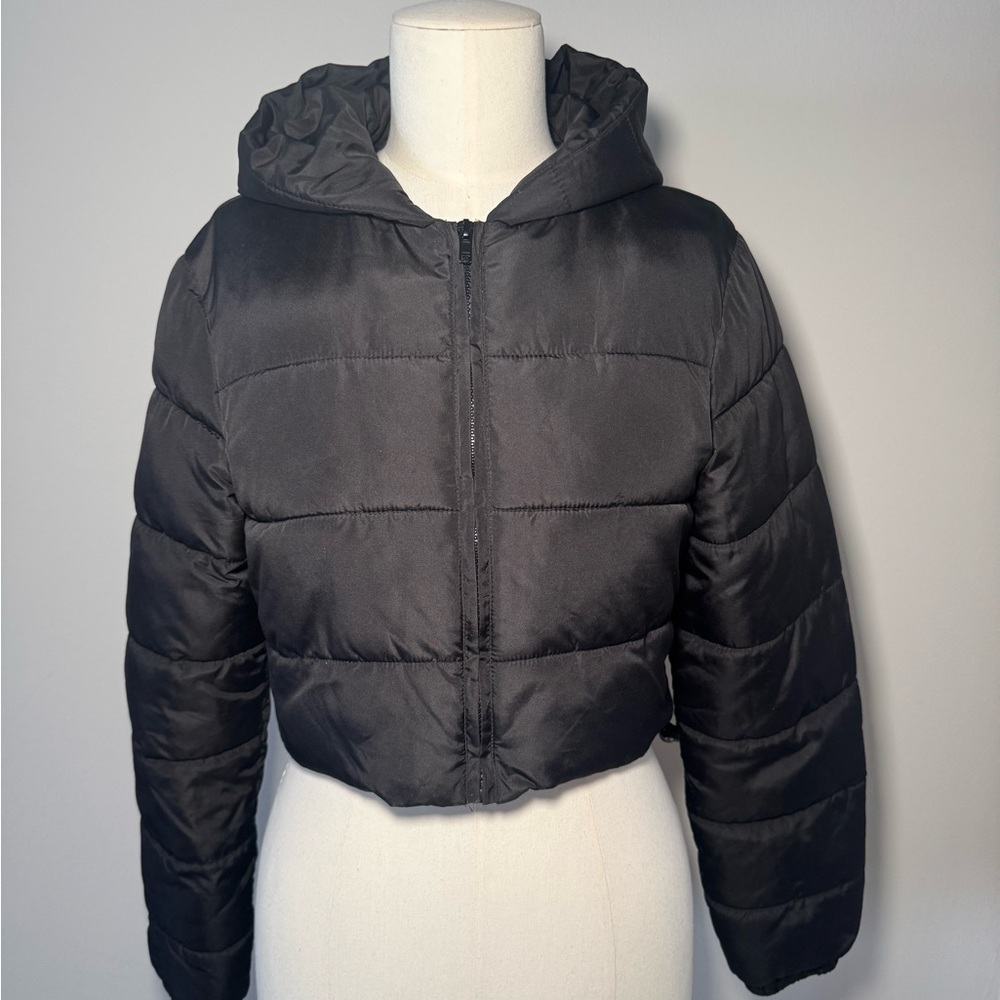 Black Hooded Puffer Jacket